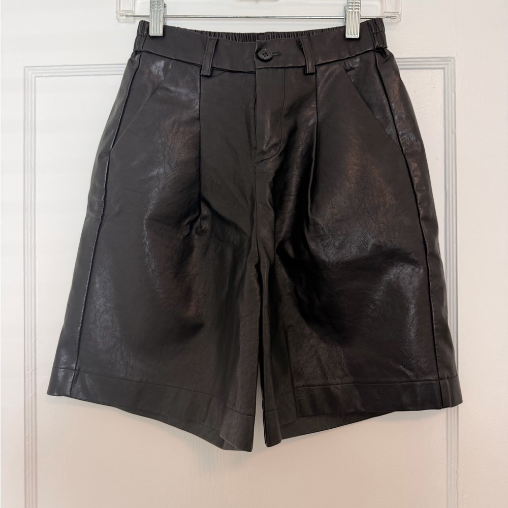 Black Leather Shorts